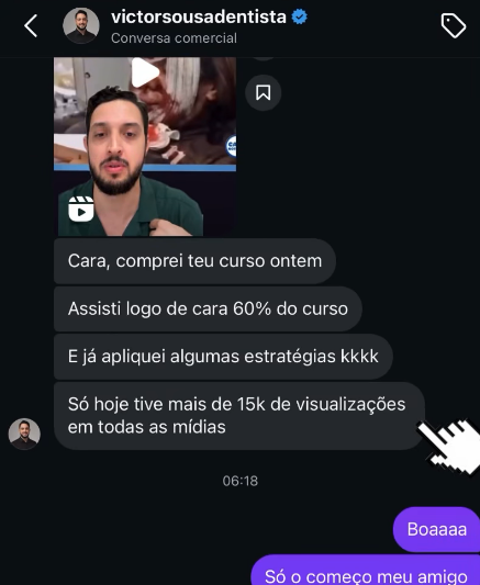 Depoimento — Victor Sousa, dentista, 15 mil views em um dia